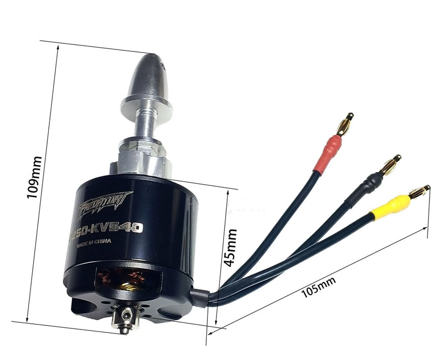 FMS part PRKVX540 4250 KV540 Brushless Motor for 1400mm P51D V7 P-51B P47 F4U V3