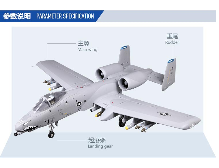 FMS A-10 Thunderbolt II Twin 70mm EDF RC Jet PNP